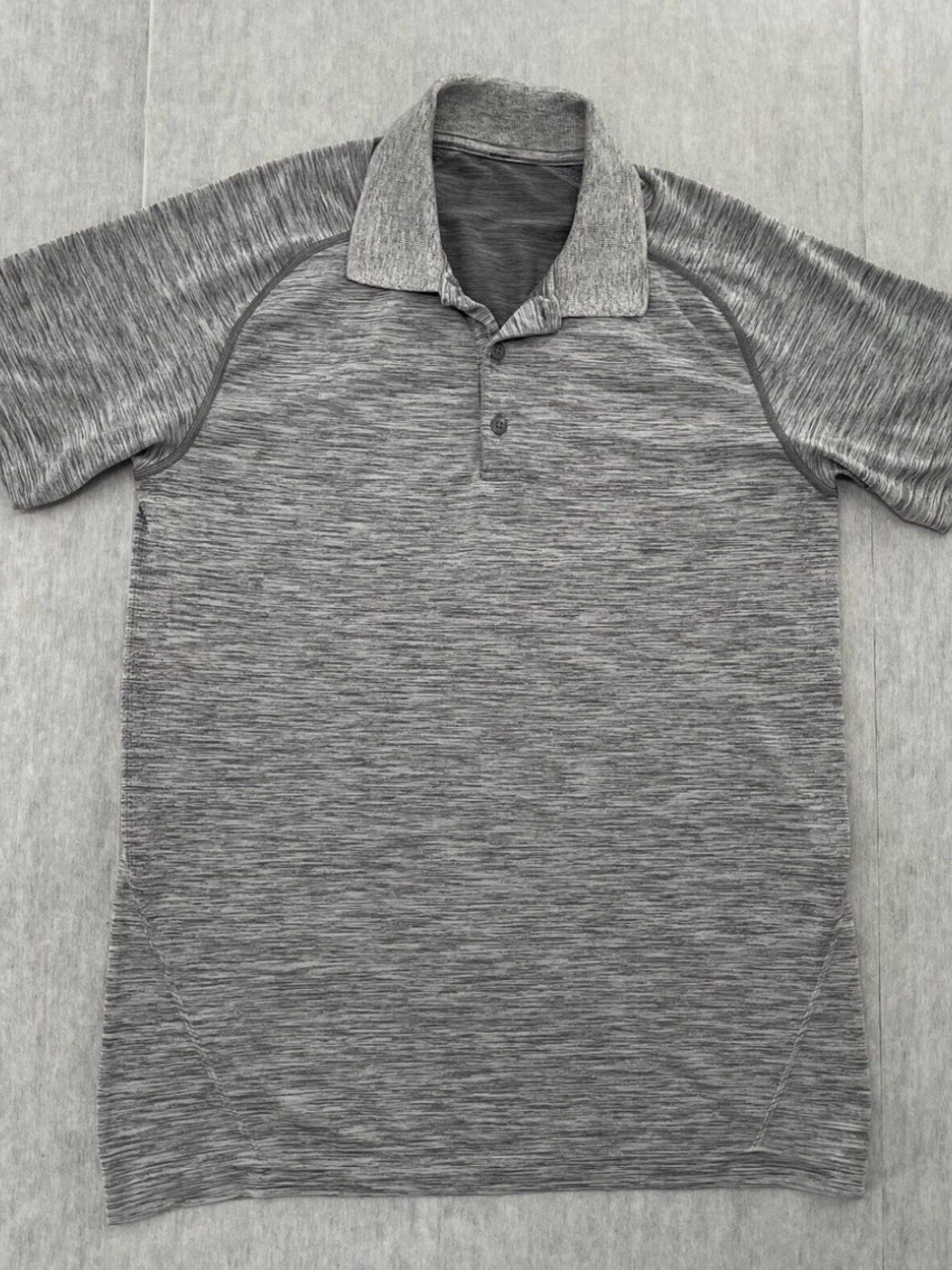 Lululemon Shirt Adult Medium Gray Polo Metal Vent Breathe Short Sleeve Mens M